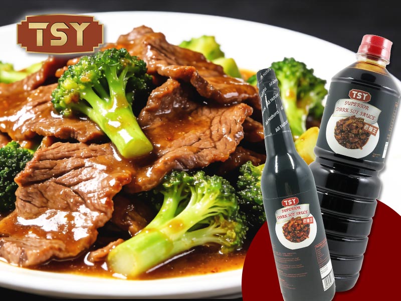 Stir-fried beef with dark soy sauce