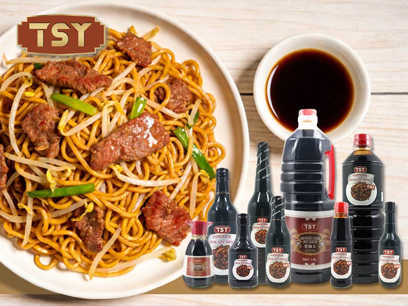 Stir-fried noodles with dark soy sauce
