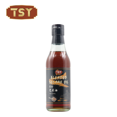 250ml Hot Sale Glass Bottle Edible Cooking Blended Sesame Oil for Supermarket