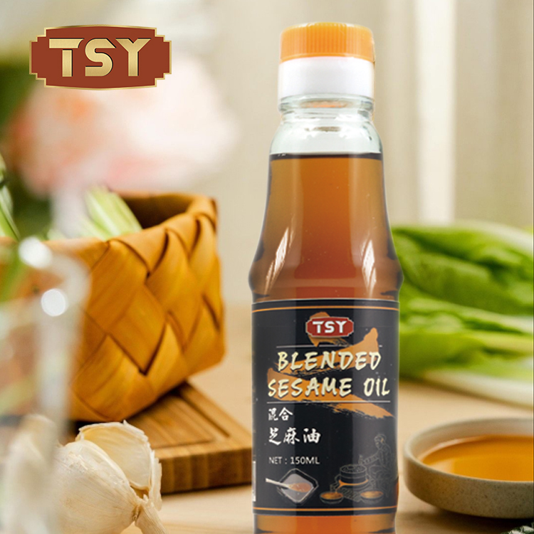 250ml Hot Sale Glass Bottle Edible Cooking Blended Sesame Oil for Supermarket