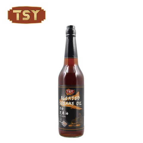 625ml Glass Bottle Roasted Edible Black Sesame Oil for Cooking